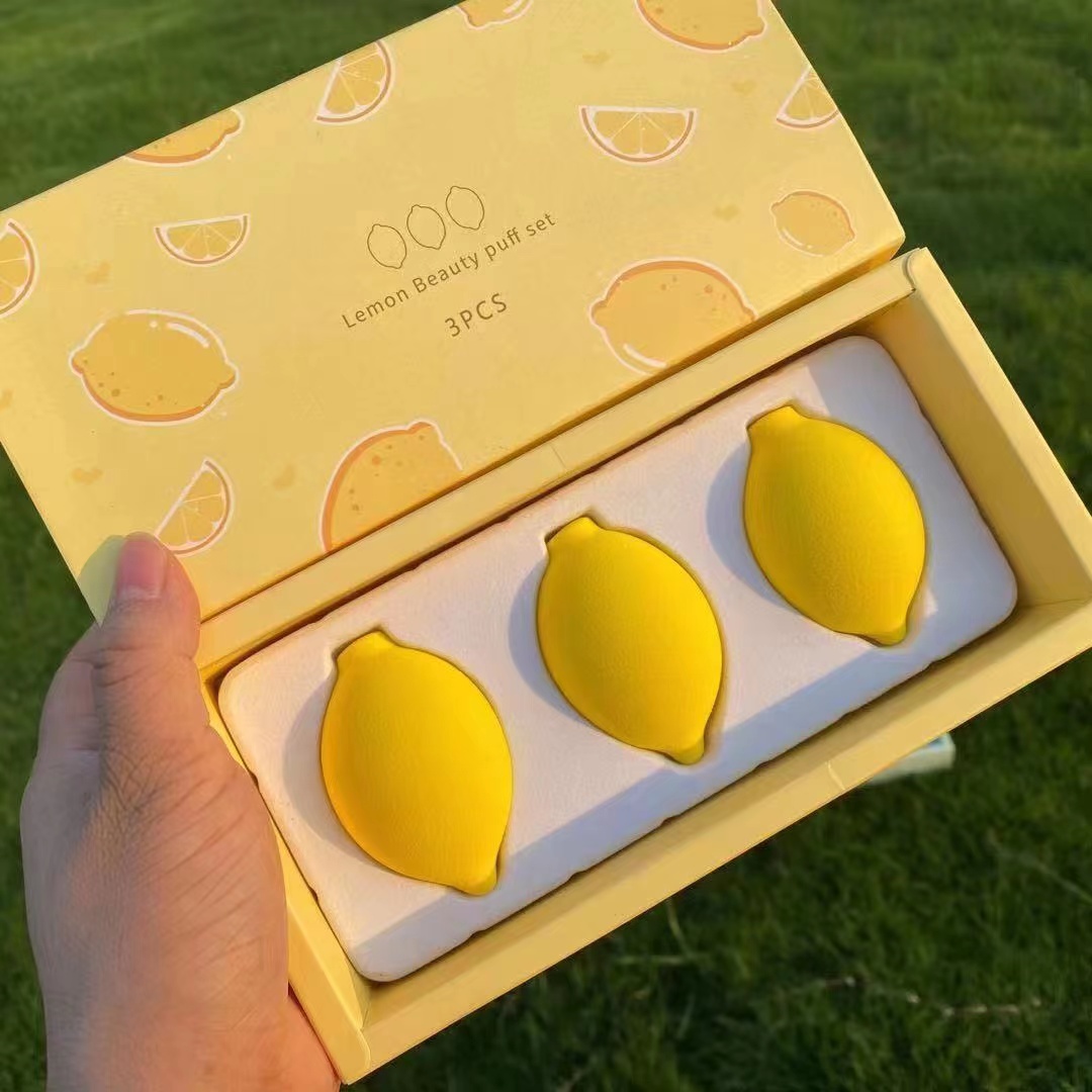 Friute Makeup Sponge Set Non-latex Powder Strawberry peach pear lemon avocado Makeup sponge Puff
