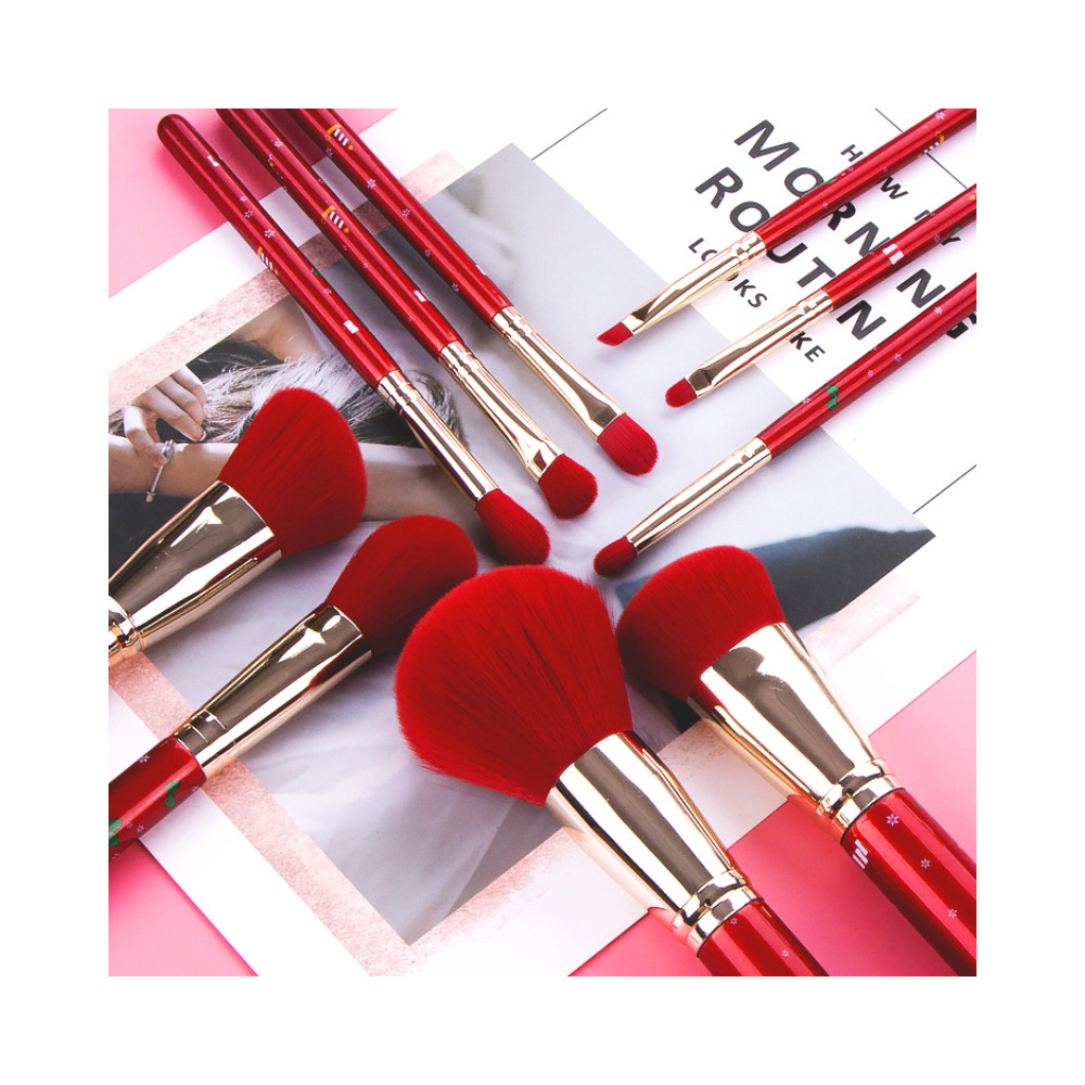Makeup brush set logo synthetic hair make up brush set vegan cosmetic brushes