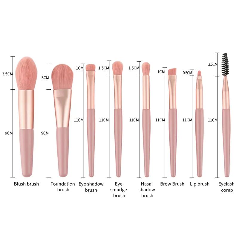 Free sample 8pcs Cosmetic Brushes Make Up Brush private label neutral makeup brushes set