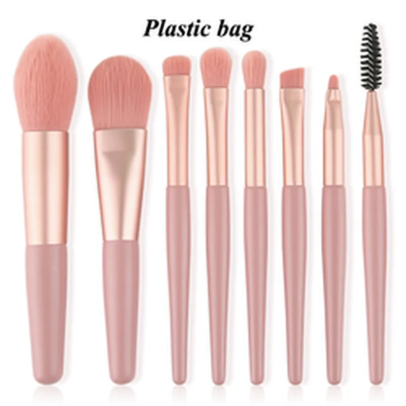 Professional Vegan Soft hair silicone 8pcs Makeup Brush Set Private Label brush make up