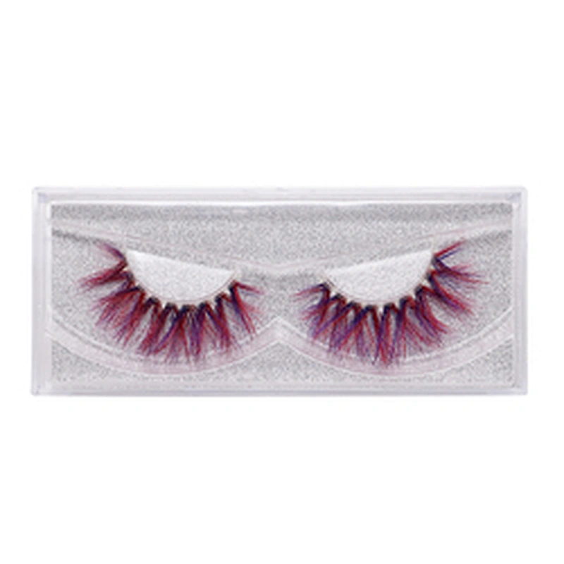 Factory price false eyelashes soft color cos eyelashes 9D dazzle colorful mink false eyelashes