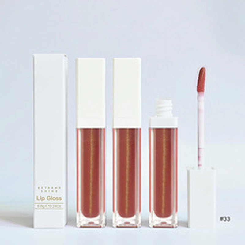 No brand cosmetic private label vegan high pigment glossy shiny customized your own label  12 colors glitter lipgloss
