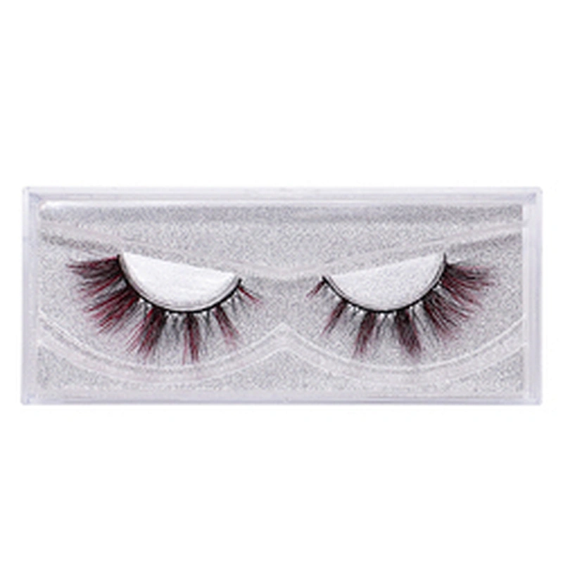 Factory price false eyelashes soft color cos eyelashes 9D dazzle colorful mink false eyelashes