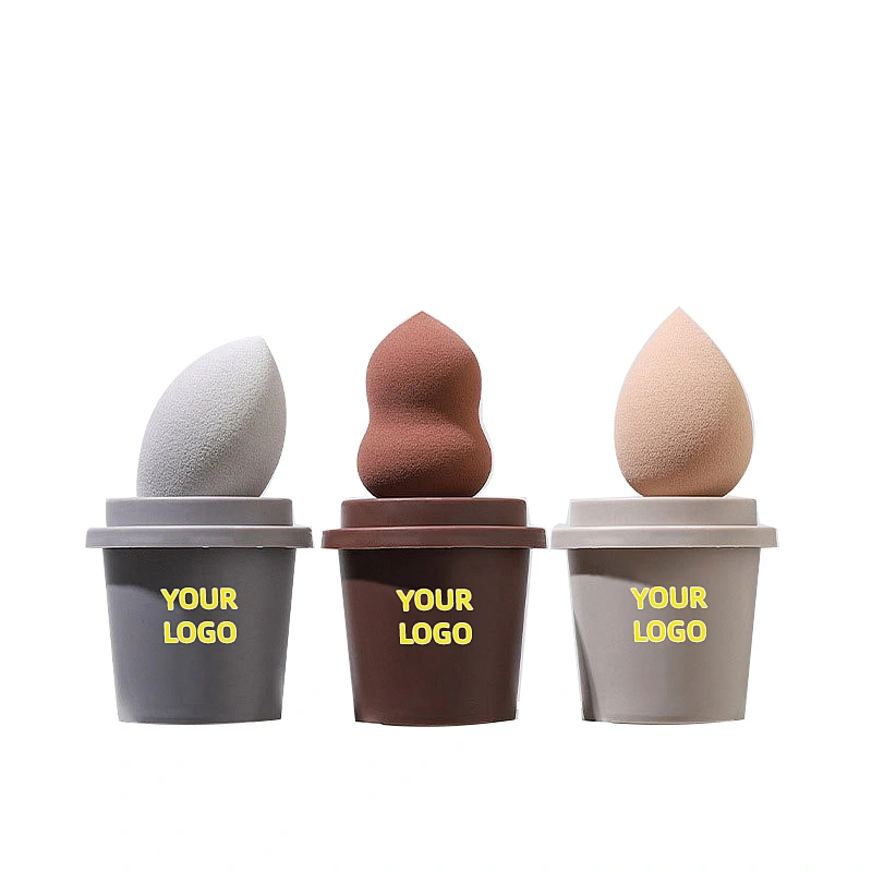beauty egg cosmetic blender customize make up sponge private label latex free makeup sponge  coffee cup makeup sponge