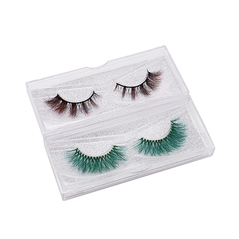 Factory price false eyelashes soft color cos eyelashes 9D dazzle colorful mink false eyelashes