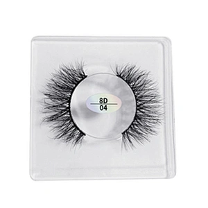 Wholesale 8D mink hair false eyelashes square  box slender thick eyelashes flat mink false eyelashes