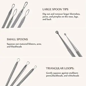 Professional Stainless Pimple Acne Blemish Removal Tools Set blackhead remover