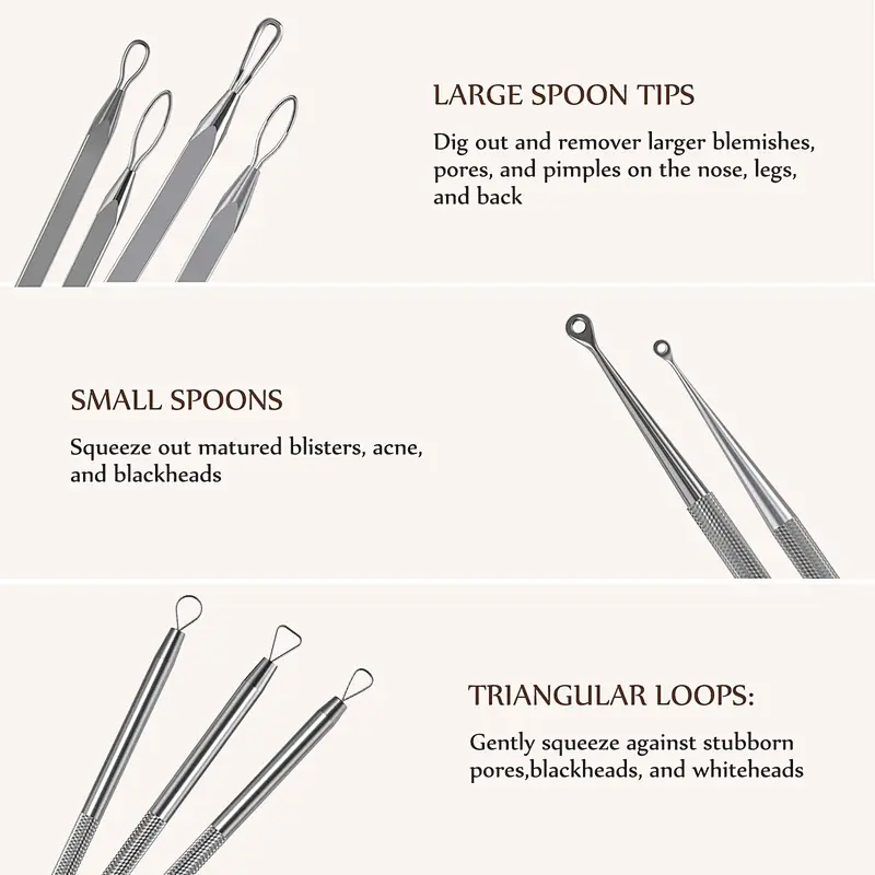 Professional Stainless Pimple Acne Blemish Removal Tools Set blackhead remover