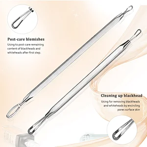 Stainless Steel 5 in 1 Blackhead Whitehead Pimple Acne Remover Tool Kit