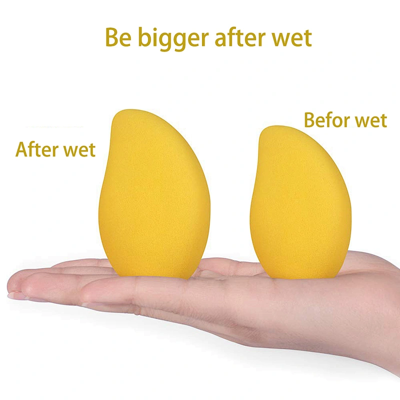 Mango shape Private label Makeup Blender beauty sponge Latex Free Liquid Foundation puff
