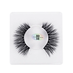 Wholesale 8D mink hair false eyelashes square  box slender thick eyelashes flat mink false eyelashes
