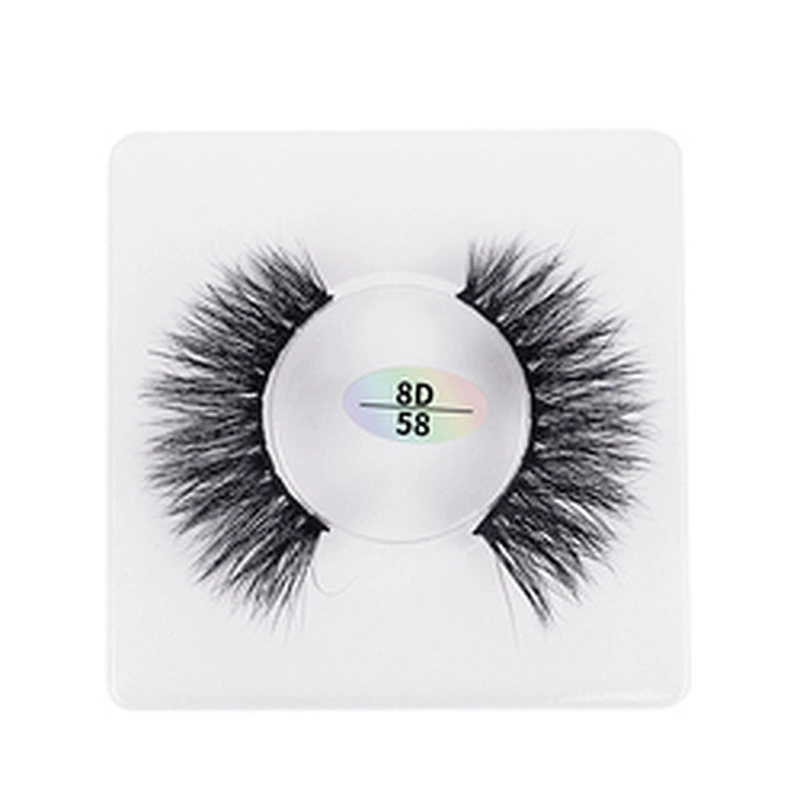 Wholesale 8D mink hair false eyelashes square  box slender thick eyelashes flat mink false eyelashes