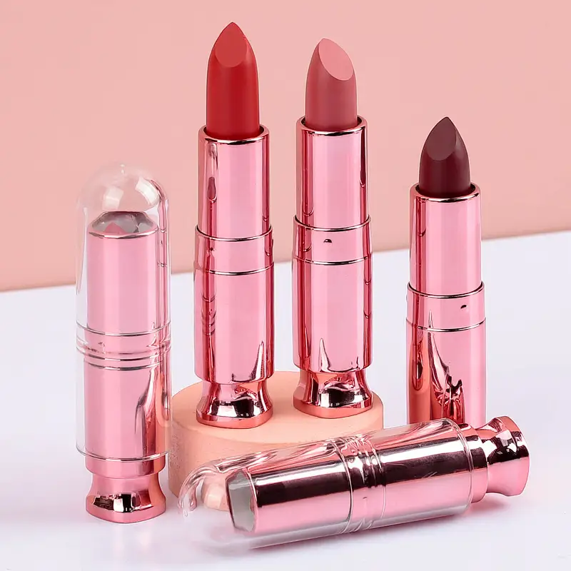 OEM ODM private label charm pink bullet lipstick matte lipstick with cover tube long lasting waterproof