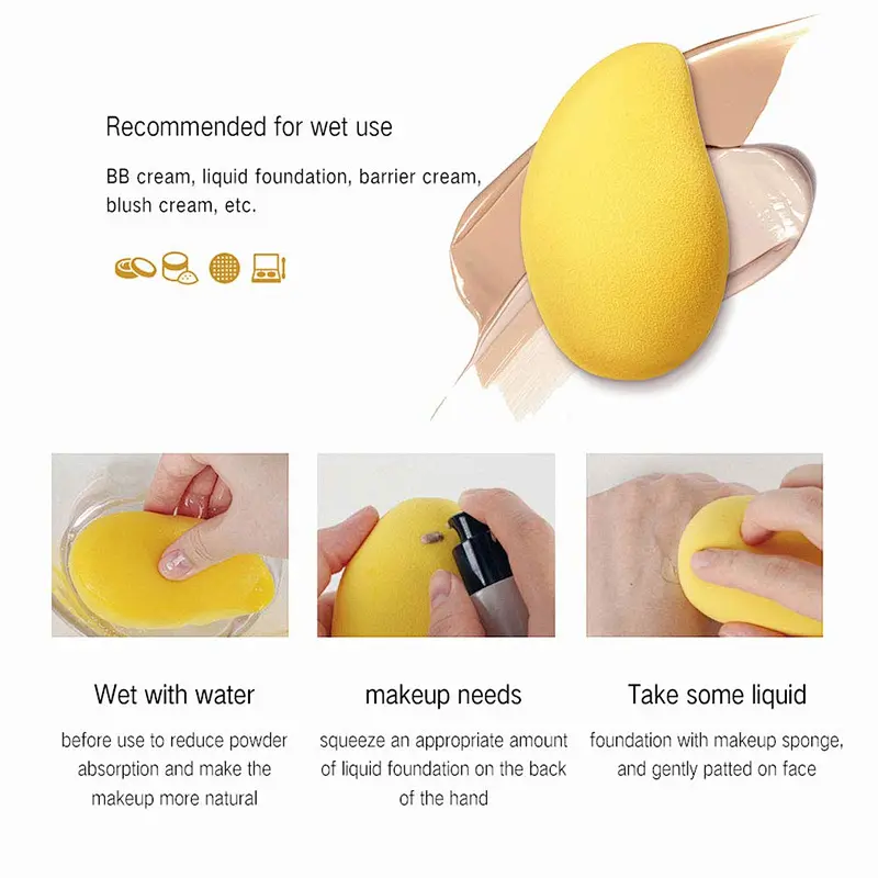 Best seller Latex Free Fruit Shape Mango Foundation Soft Beauty Blending Puff Makeup Sponge