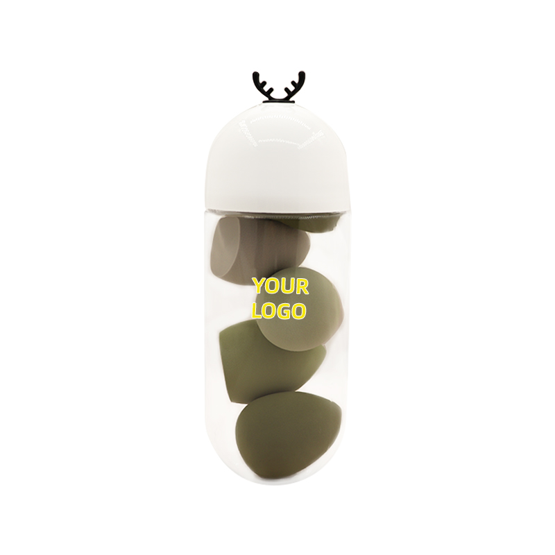 New Arrivals Custom Beauty Cosmetics Private Label Blender Set Makeup Sponge Packaging Beauty Sponge With Plastic Tube Box  Pack