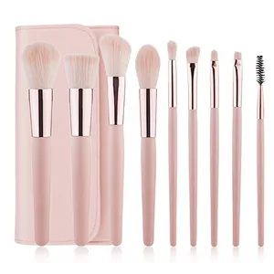 9pcs pink makeup brush set with bag private label make up tool makeup brushes