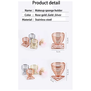 stainless steel blender beauty holder rotate rose gold makeup sponge holder