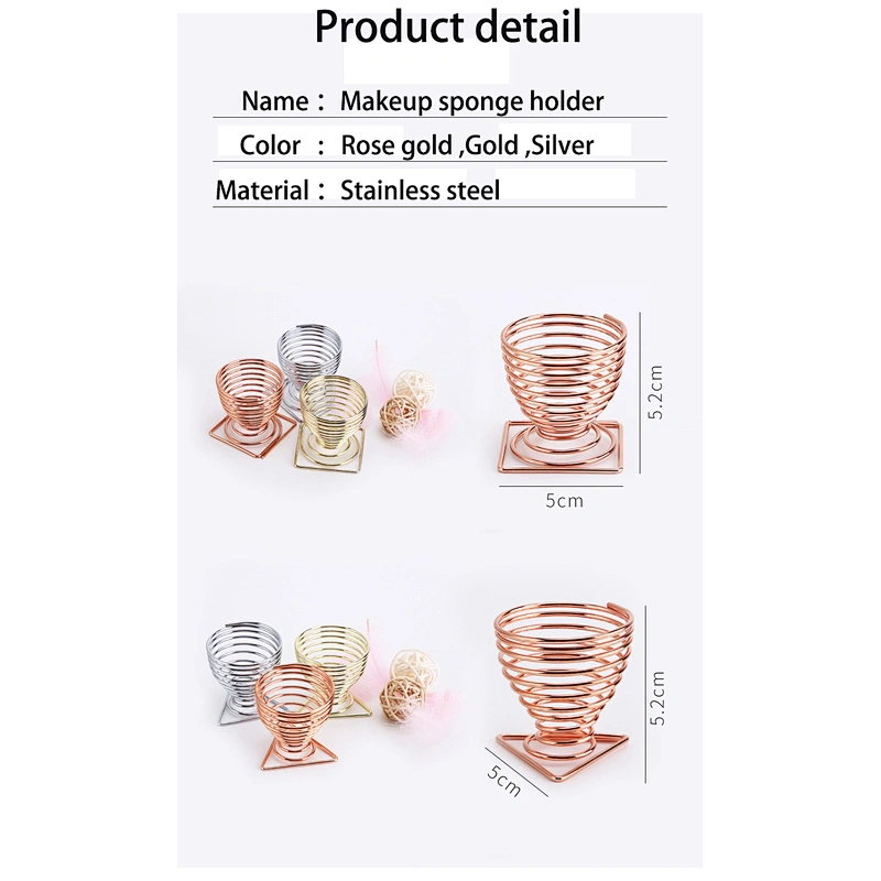 stainless steel blender beauty holder rotate rose gold makeup sponge holder