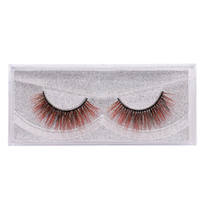 Factory price false eyelashes soft color cos eyelashes 9D dazzle colorful mink false eyelashes