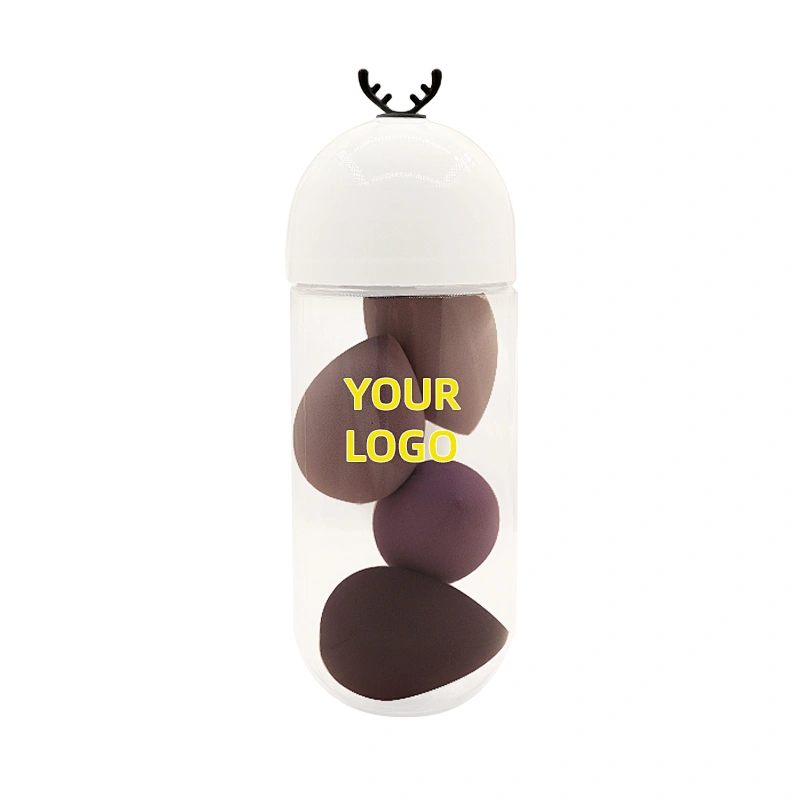 New Arrivals Custom Beauty Cosmetics Private Label Blender Set Makeup Sponge Packaging Beauty Sponge With Plastic Tube Box  Pack
