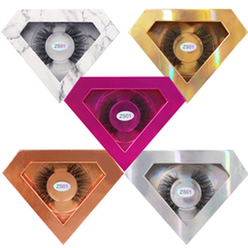 New styles mink hair false eyelashes diamond gift box slender thick eyelashes best seller mink false eyelashes