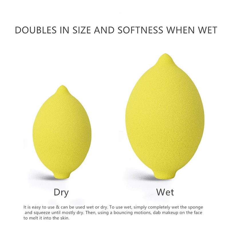 Latex free Soft blender beauty lemon strawberry avocado orange fruit shape make up powder puff private label makeup sponge