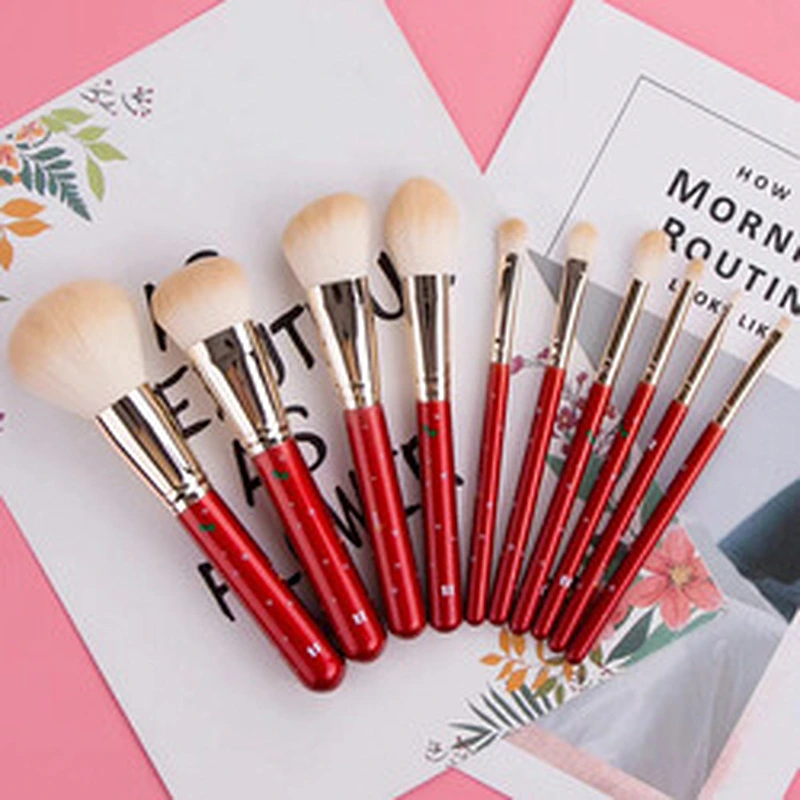Christmas Red Hair Vegan Private label Makeup Brush Set Professional