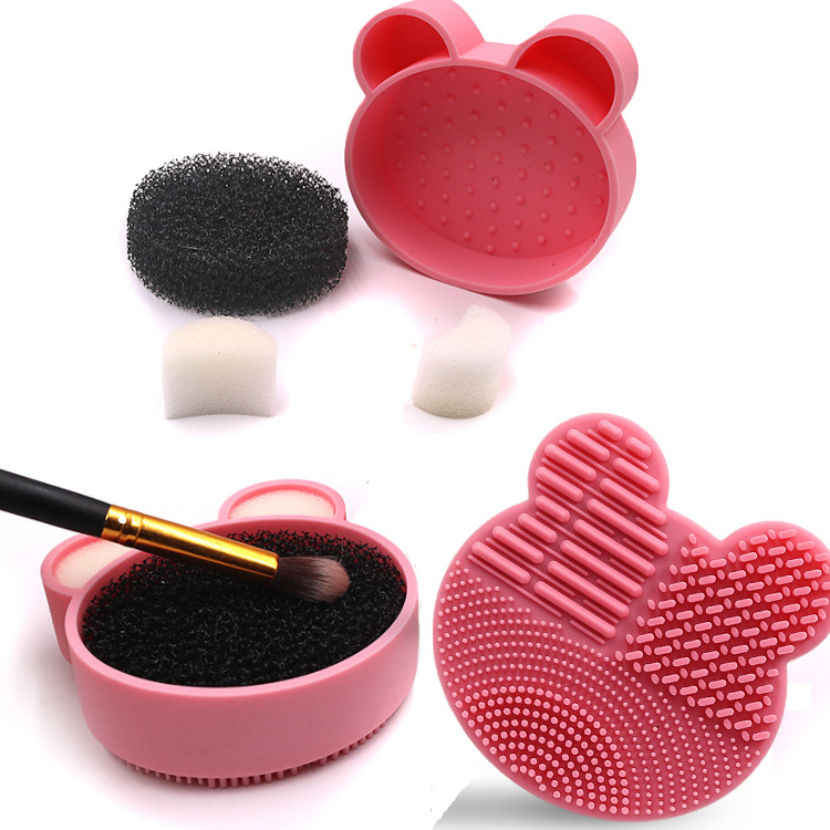 Silicone Eye shadow Sponge Cleaner Dry or Wet Use Quick Clean Silicone Make up cleaner Box Make up tool Brush Cleaner