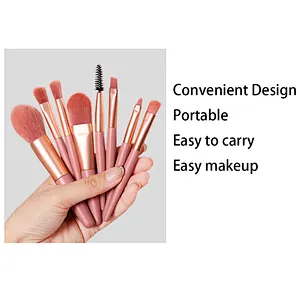 Professional Vegan Soft hair silicone 8pcs Makeup Brush Set Private Label brush make up