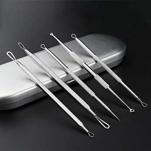 Blackhead Remover Pimple Popper Tool Acne Comedone Zit Extractor Kit Blemish Whitehead Extraction Popping Needle