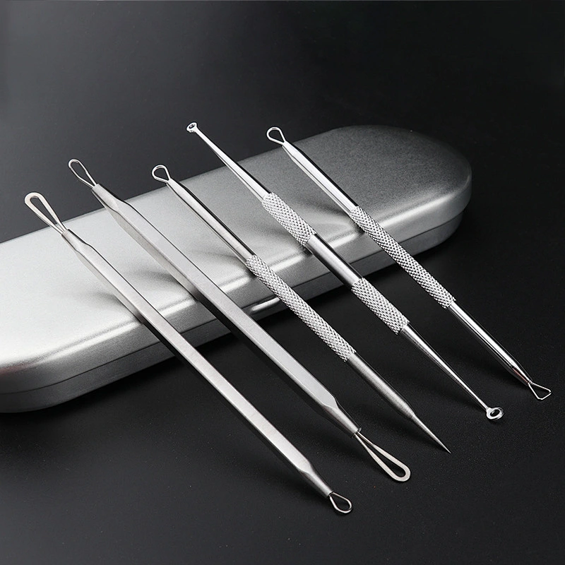 Blackhead Remover Pimple Popper Tool Acne Comedone Zit Extractor Kit Blemish Whitehead Extraction Popping Needle