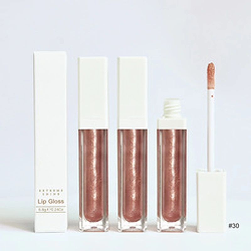 No brand cosmetic private label vegan high pigment glossy shiny customized your own label  12 colors glitter lipgloss