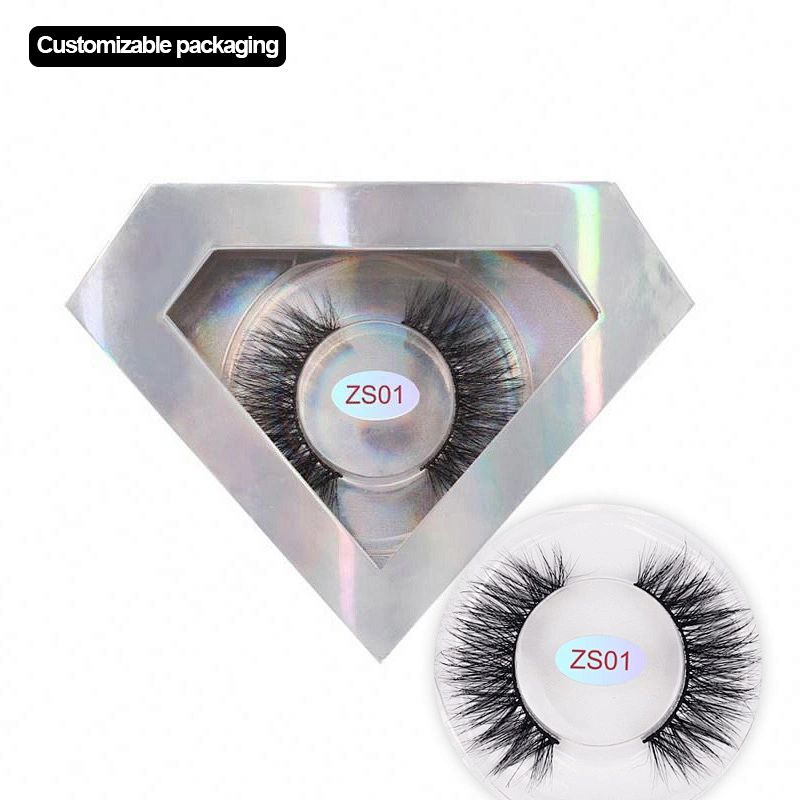 New styles mink hair false eyelashes diamond gift box slender thick eyelashes best seller mink false eyelashes
