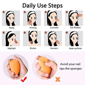 8pcs Kit Cosmetics Tools Powder Foundation Blender With Sponge Case Beauty Makeup Sponge Box