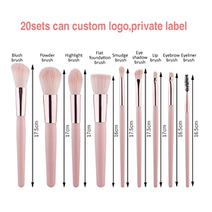 Pink brush set makeup vegan custom logo brushes makeup set make up brushes