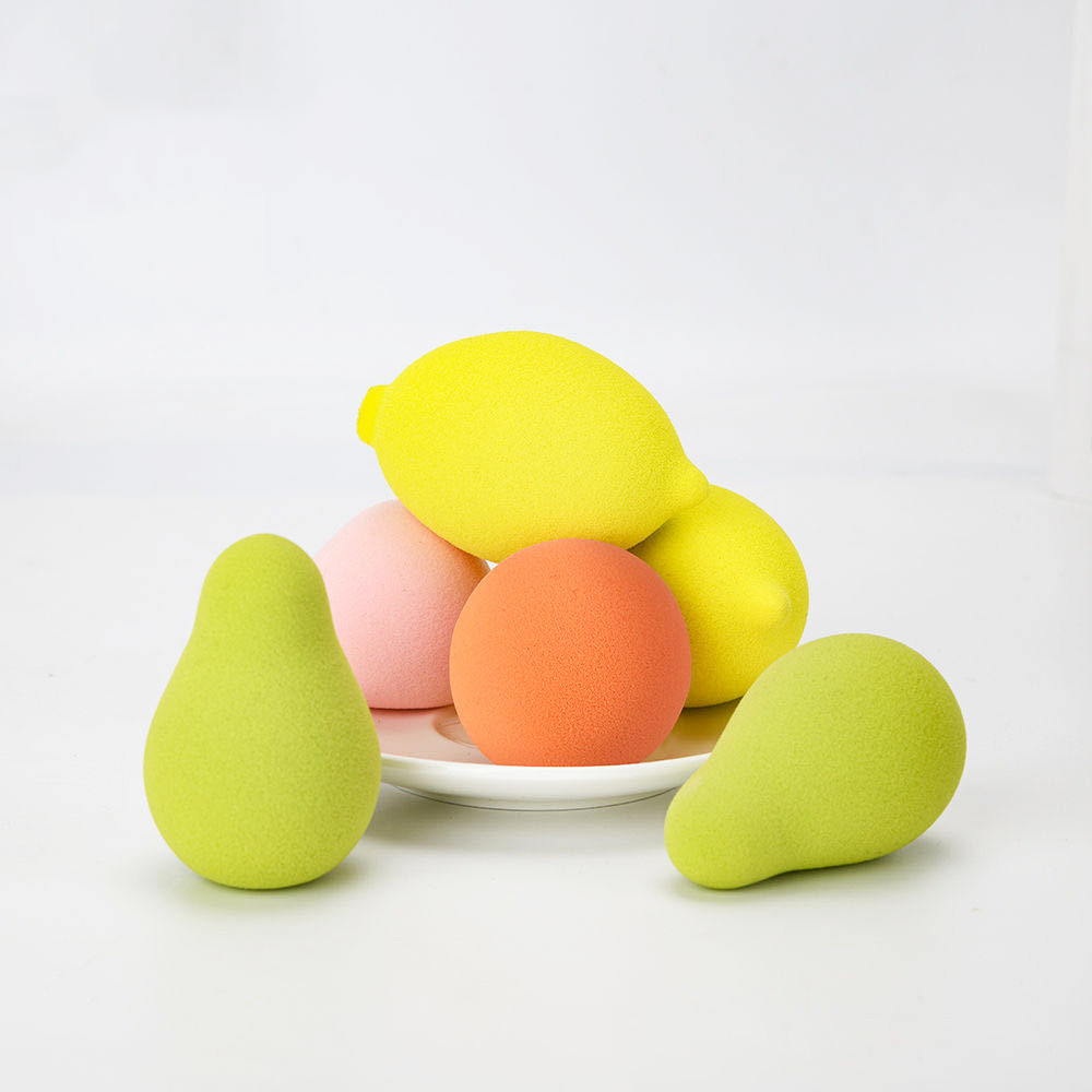 Latex free fruit shape make up powder puff Soft blender beauty private label makeup sponge