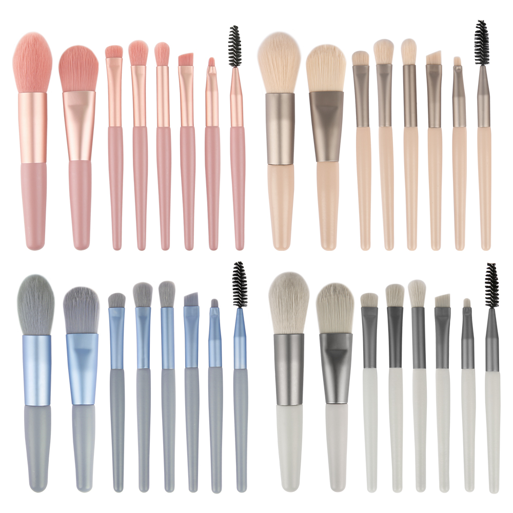 Amazon hot Factory price 8ps vagan private label custom logo brushes makeup brush set