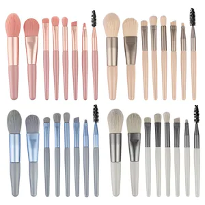 Amazon hot Factory price 8ps vagan private label custom logo brushes makeup brush set