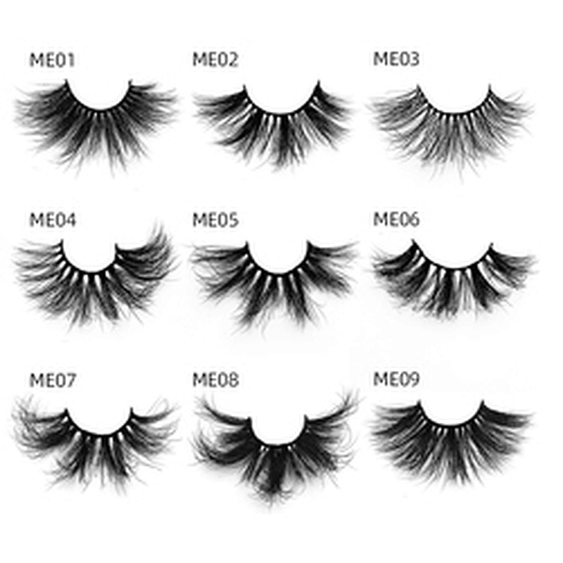 Wholesale price 25mm mink eyelashes pure handmade European and American hot sale 25mm mink hair eyelashes
