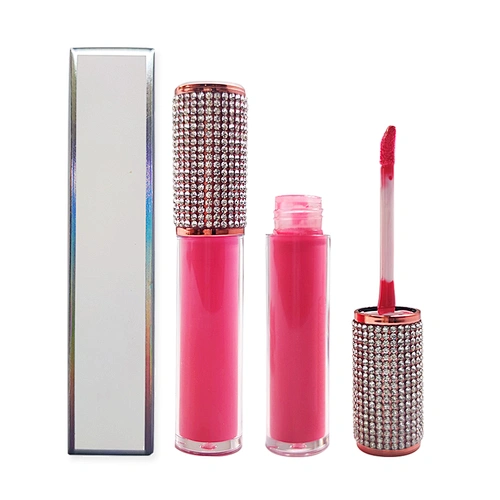Hottest clear lip gloss private label custom with rhinestone lipgloss