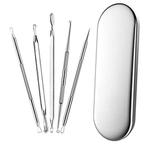 Blackhead Remover Pimple Popper Tool Acne Comedone Zit Extractor Kit Blemish Whitehead Extraction Popping Needle