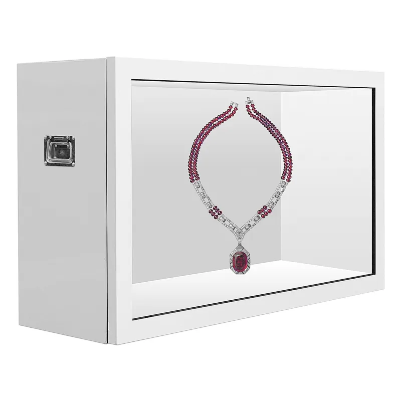 55 inch 3D touch item advertising show Transparent Infrared screen touch display cabinet