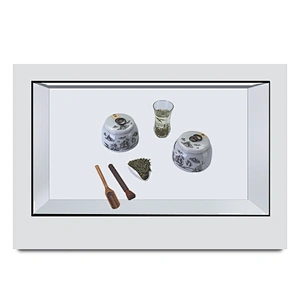 32 inch 3D touch art exhibition museum Transparent LCD screen display cabinet