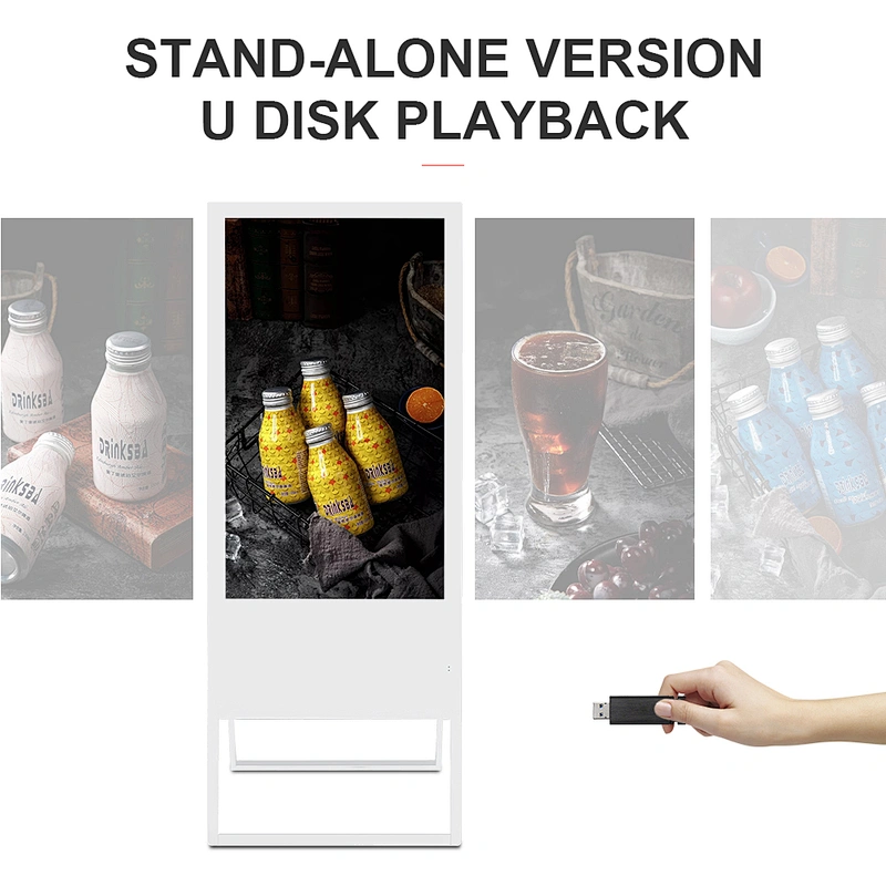 High Quality 32 Inch Ultrathin Foldable Floor Stand Lcd Digital Signage Kiosk Advertising Display