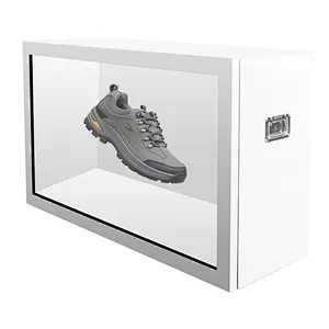 55 inch 3D touch item advertising show Transparent Infrared screen touch display cabinet