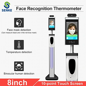 Non Contact Temp Measuring Face Recognition Office Attendance Access Controller
