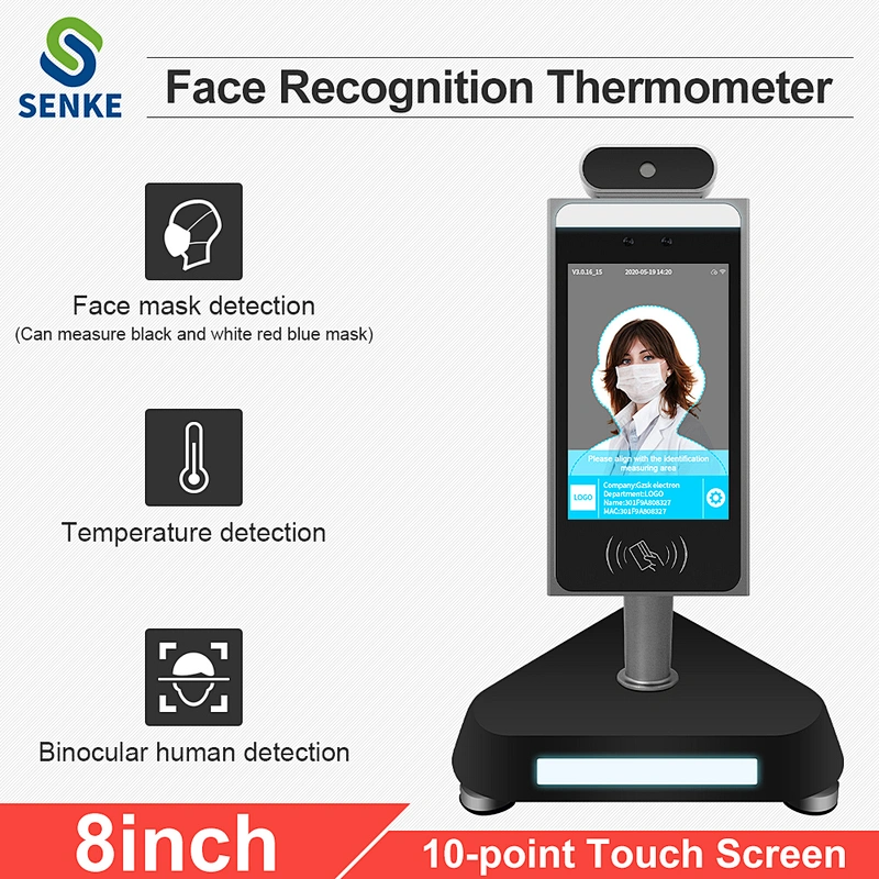 Facial recognition access control system smart device human body temperature sensor