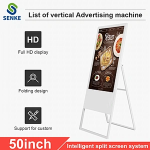 New Desgin 50 Floor Standing Digital no touch screen Advertising Portable Display Monitor