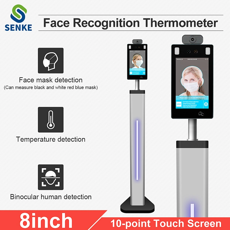 8 inch android temperature measurement face recognition sensor measuring device