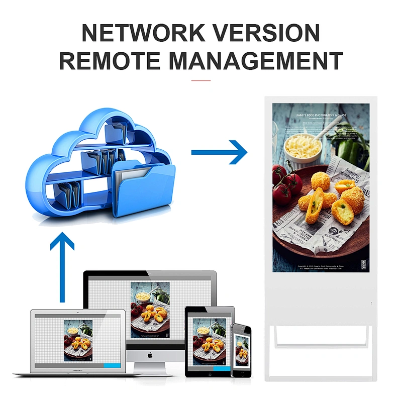 Hot sales 55 Inch Restaurant Full HD Standing capacitive touch screen Ultra Thin Digital Signage